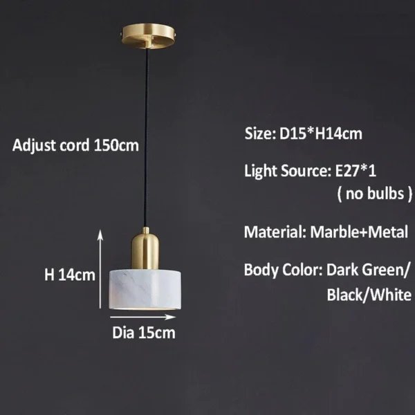 Stella marble pendant lamp - Image 3