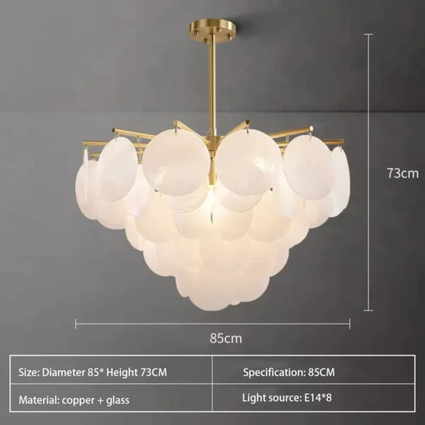 Victoria diamond frosted glass hanging lamp - Image 3
