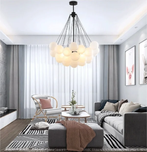 Nordic frosted glass chandelier - Image 18