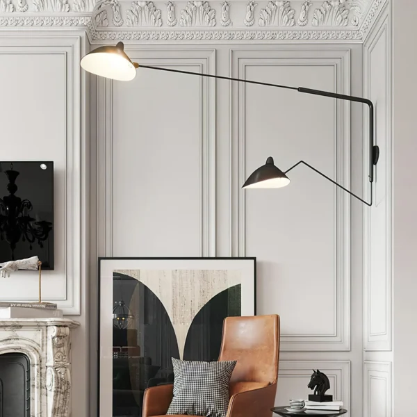 Serge Mouille Wall Sconce replica with 2 heads - Image 3