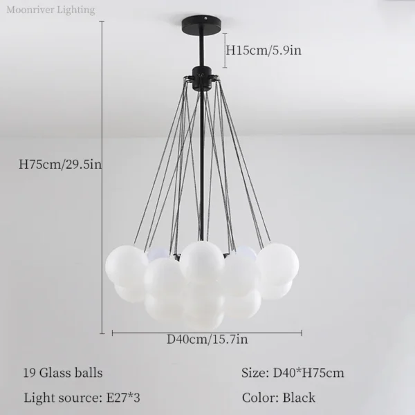 Nordic frosted glass chandelier - Image 22