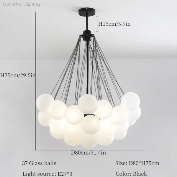 Nordic frosted glass chandelier - Image 23