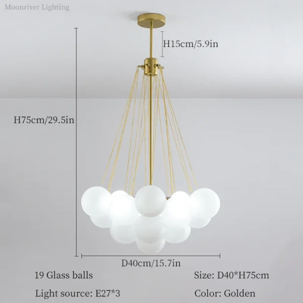 Nordic frosted glass chandelier - Image 24