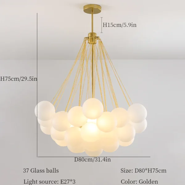Nordic frosted glass chandelier - Image 25