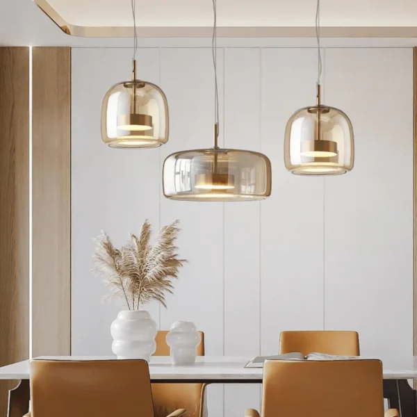 Luxury Cognac Glass Pendant Lights - Image 8