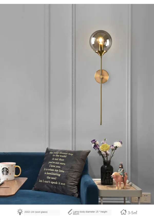 Eclipse Glass Ball Wall Light - Image 5