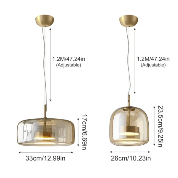 Luxury Cognac Glass Pendant Lights - Image 9